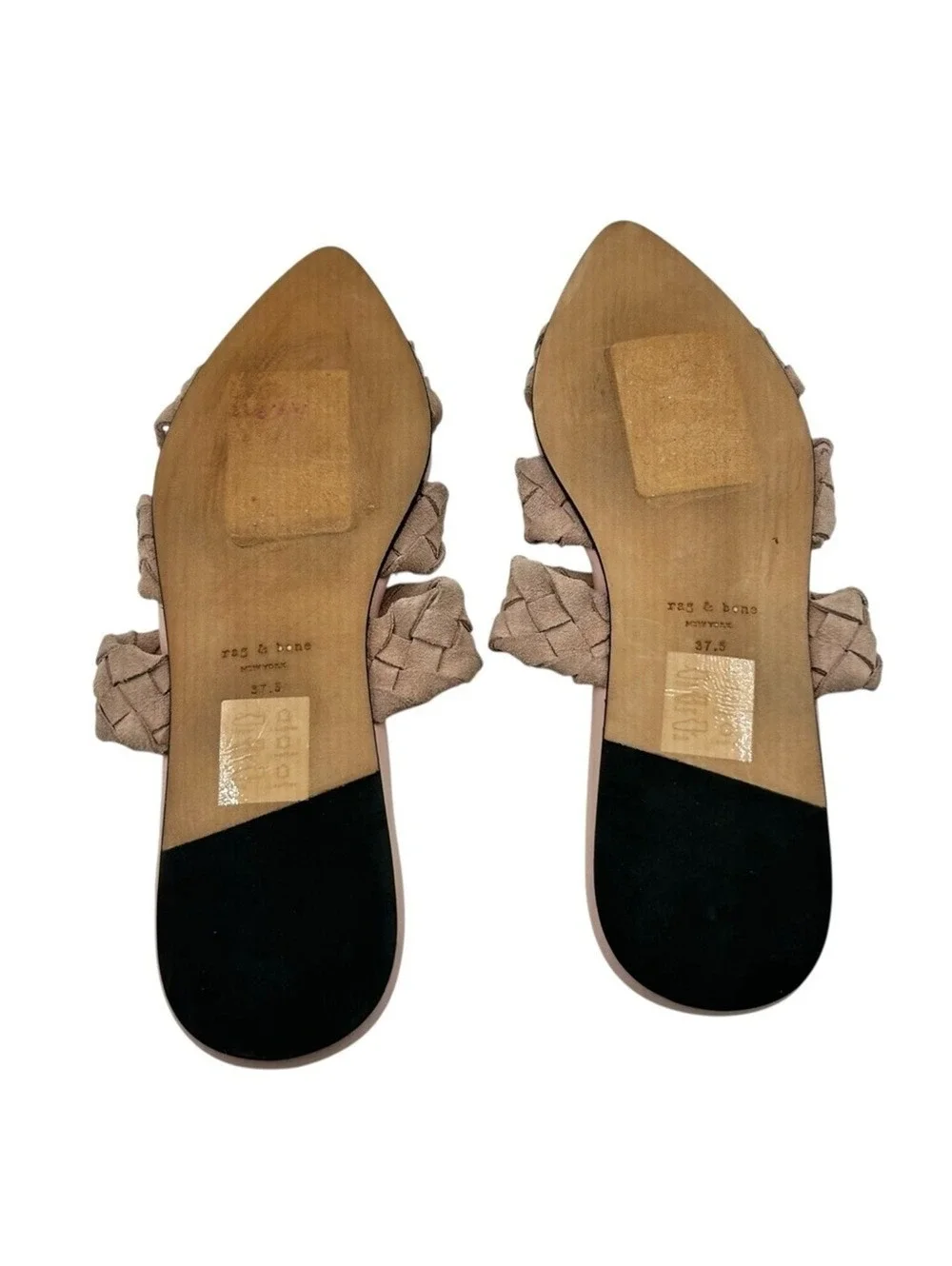 Rag & Bone Pink Woven Slide Sandals Flat Mule Shoes Size 7.5